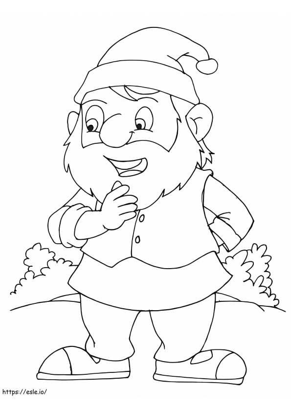 Dwarf At Christmas coloring page