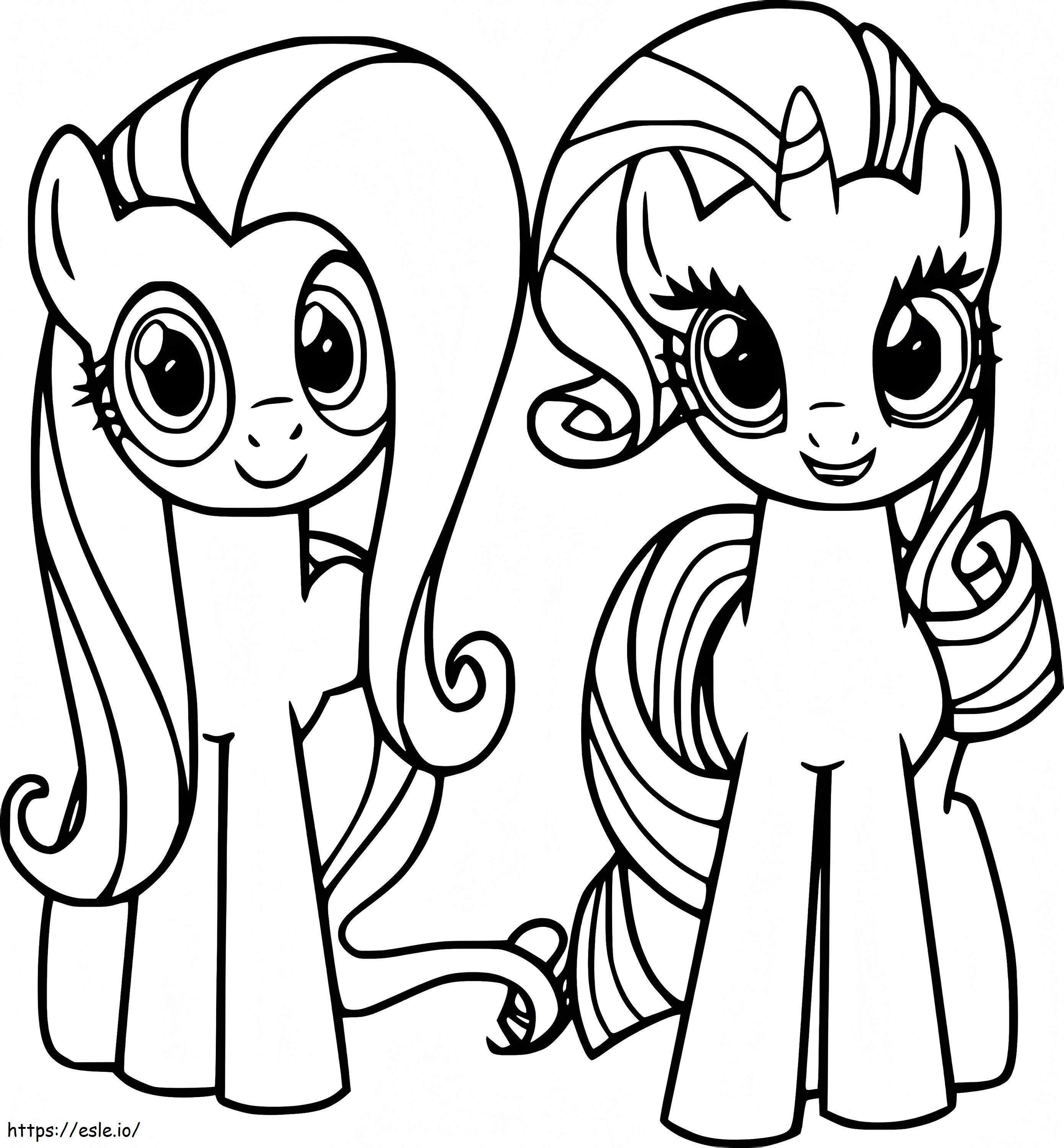 Fluttershy And Rarity coloring page