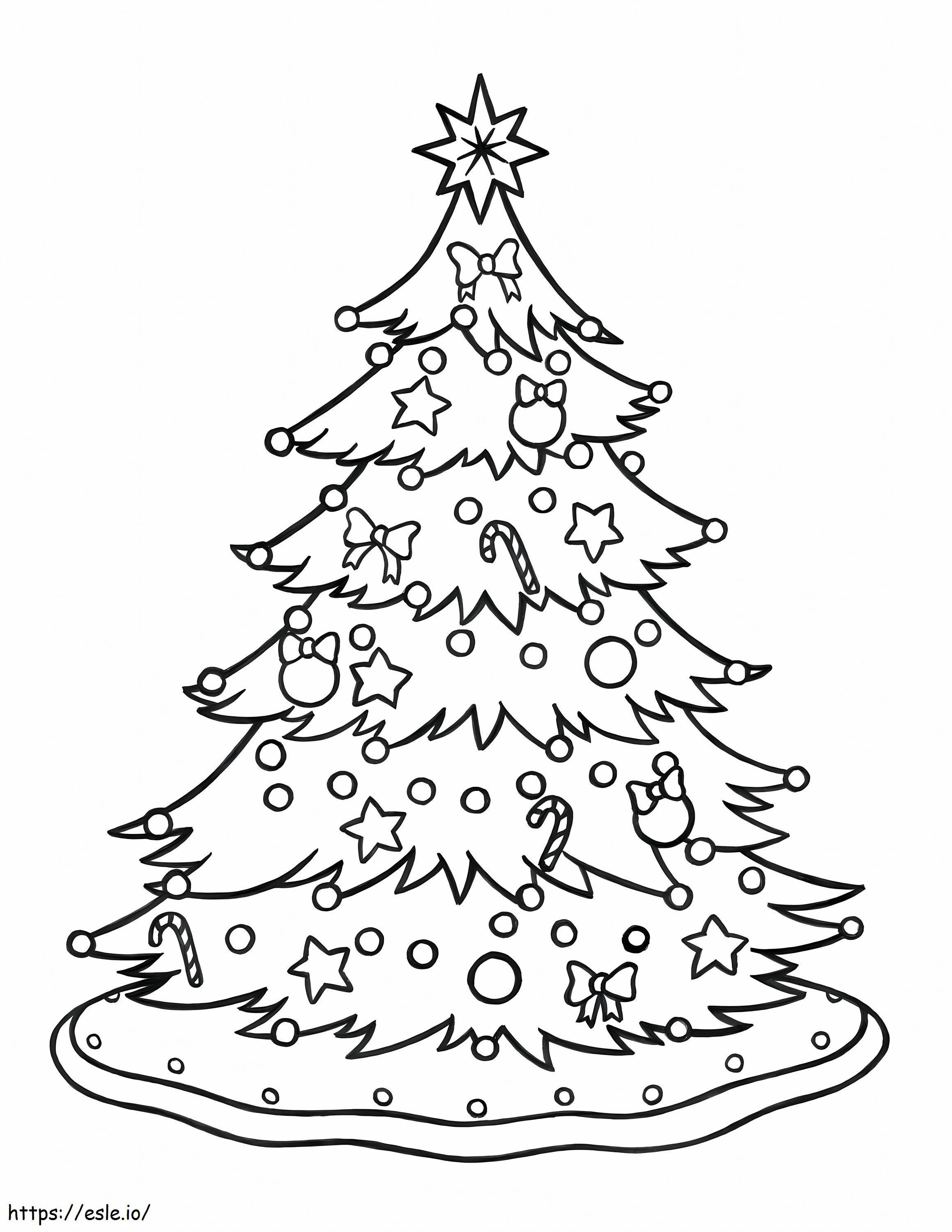Großer Weihnachtsbaum mit Geschenkboxen ausmalbilder