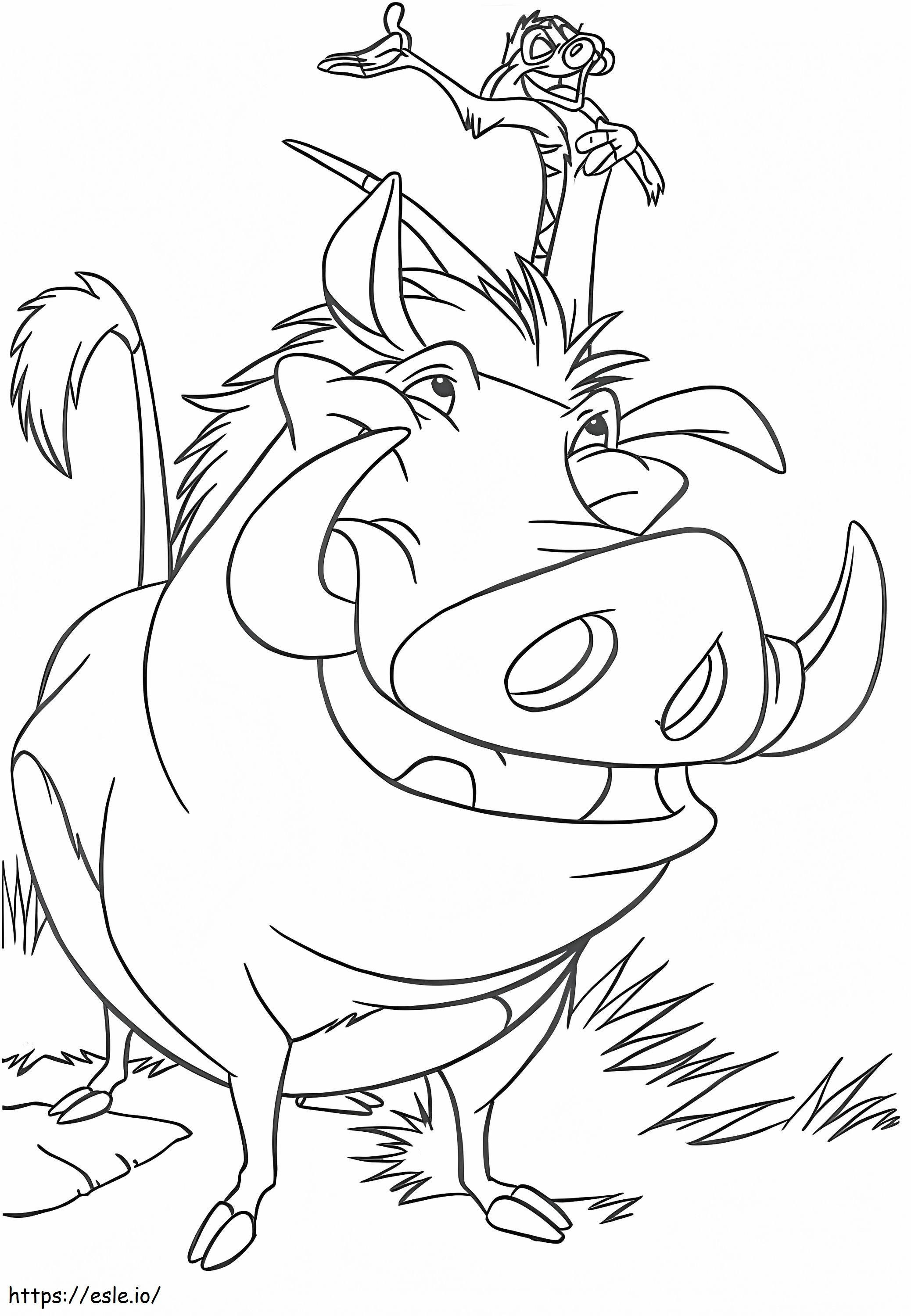 1560501614 Pumbaa And Timon A4 coloring page