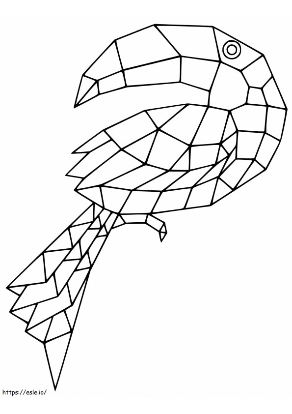 Origami Hornbill de colorat