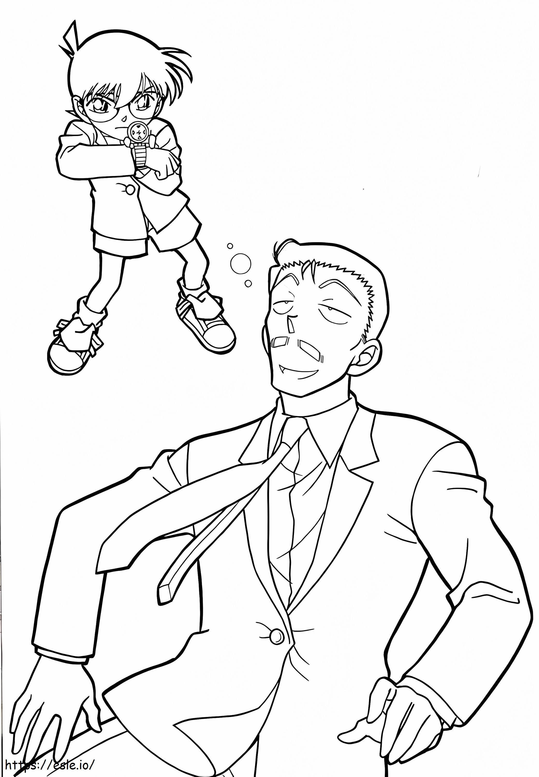 Conan Shot Mr. Mori coloring page