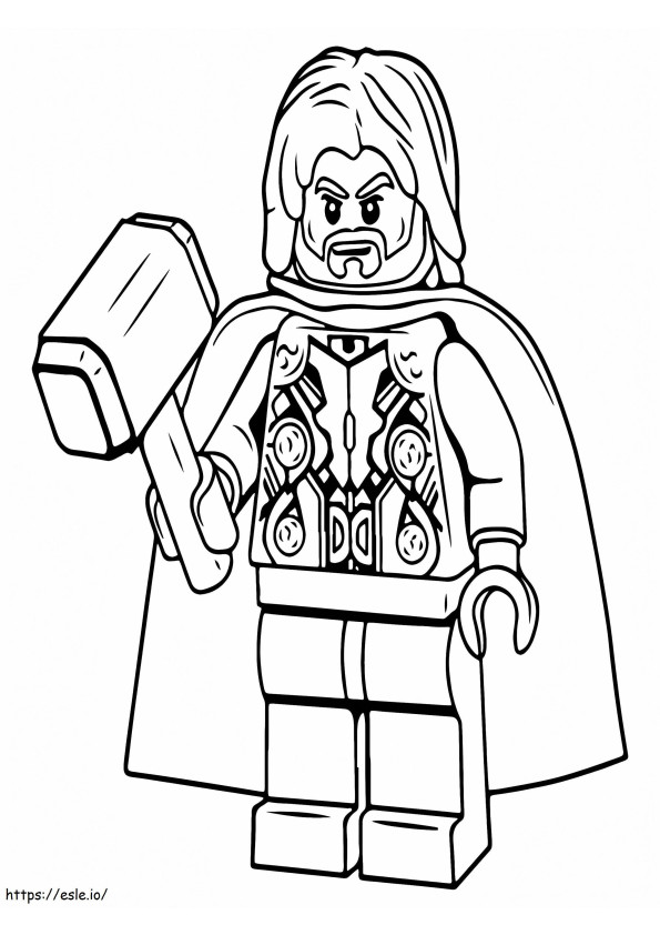 Coloriage Thor Lego Avengers à imprimer dessin