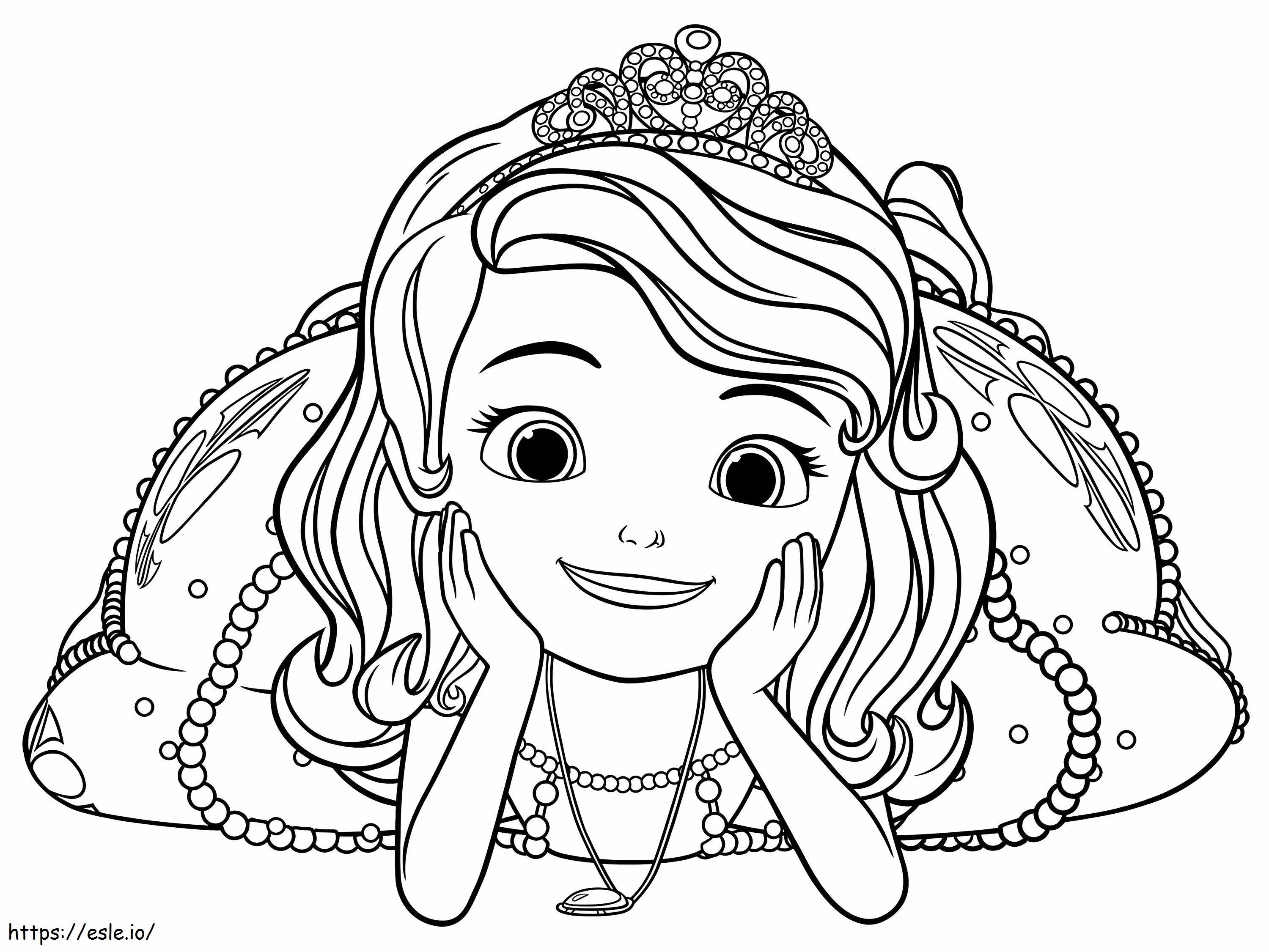 La principessa Sofia sorride da colorare