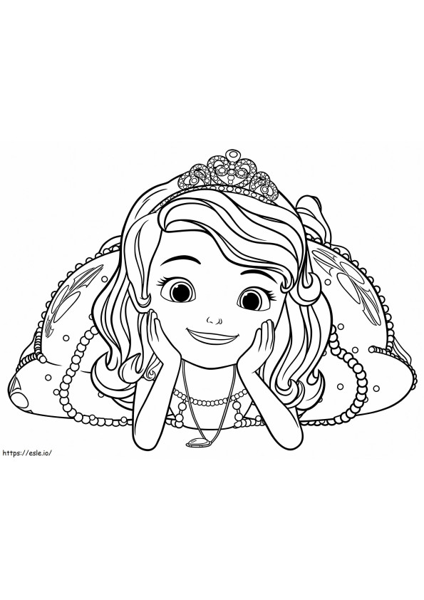 Princesa Sofia sorrindo para colorir