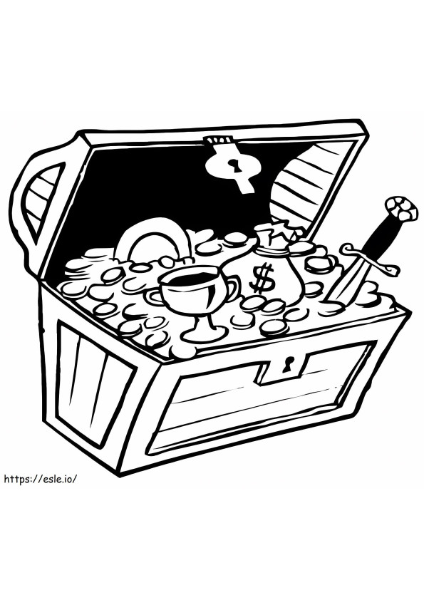 Pirate Treasure Chest coloring page