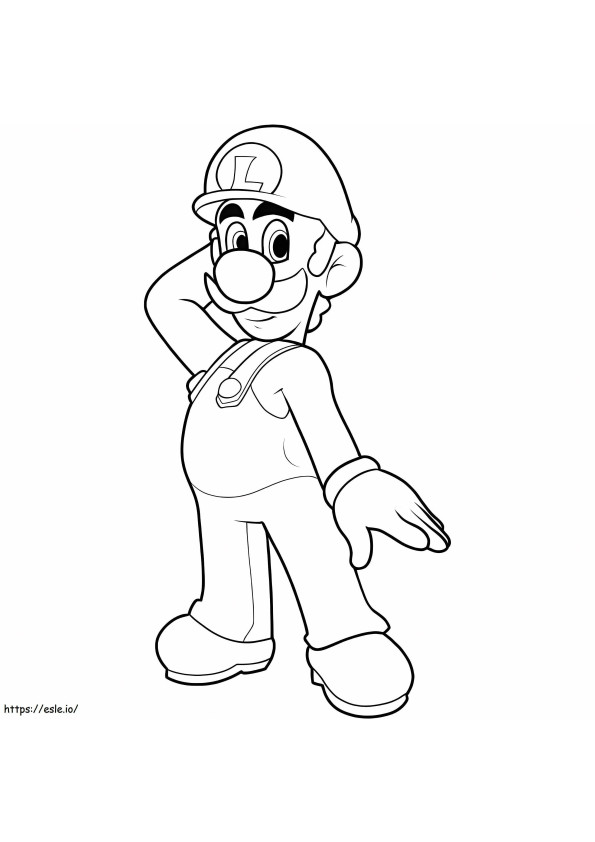 Smiling Luigi coloring page
