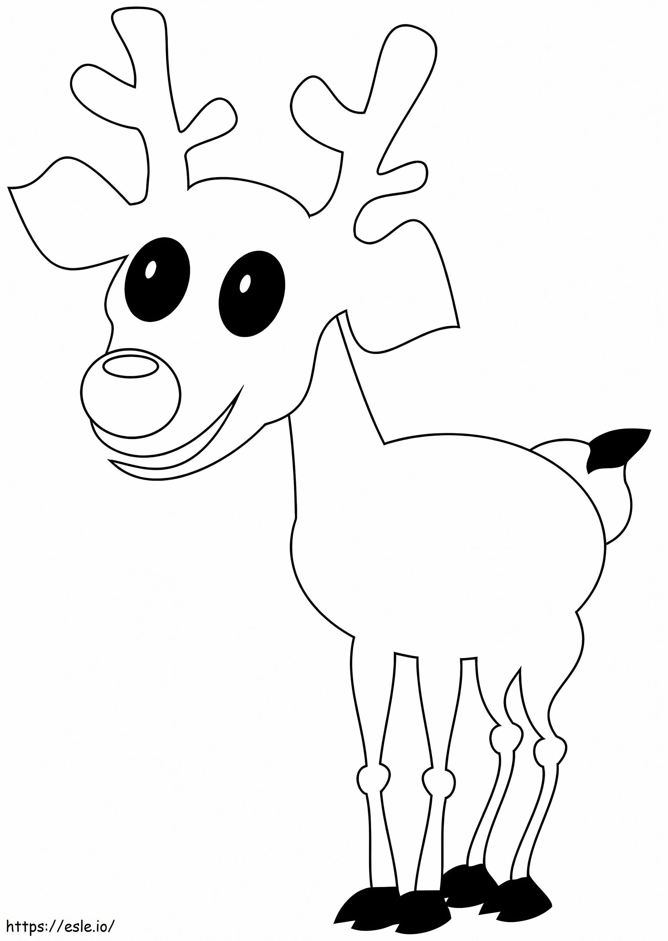 Funny Christmas Reindeer coloring page
