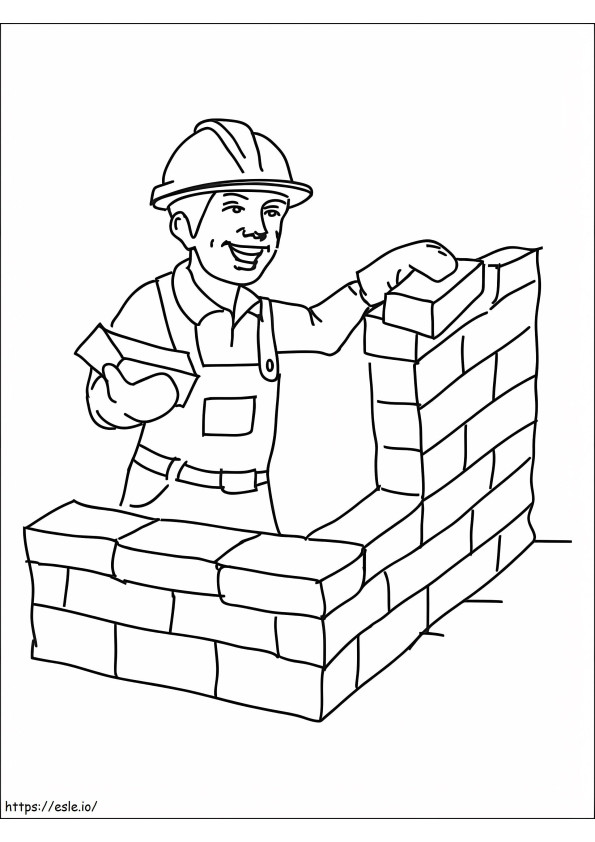 Construction Worker Is Smiling coloring page