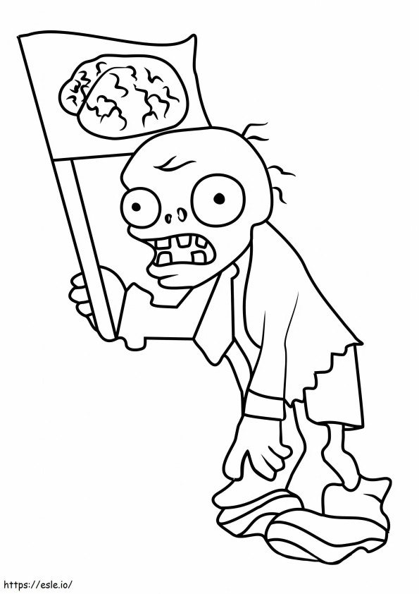 Mark Zombie In Plants Vs Zombies coloring page