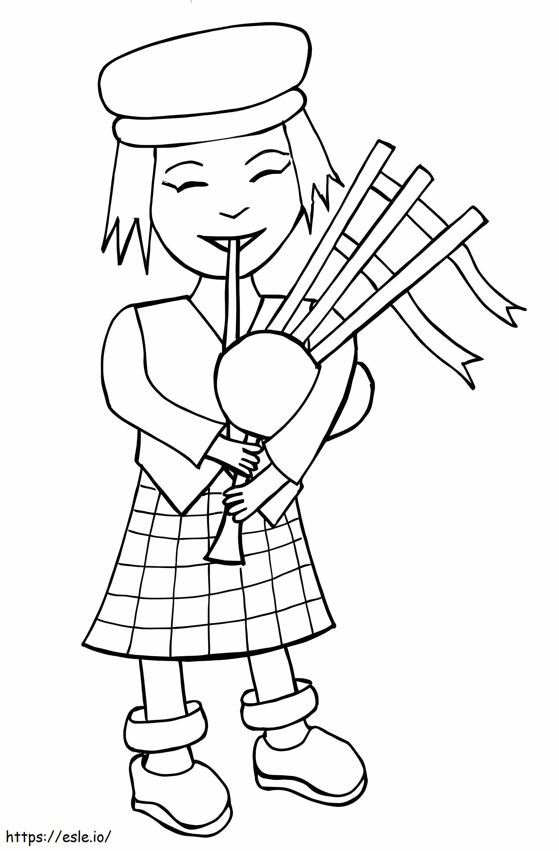 Scottish Girl coloring page