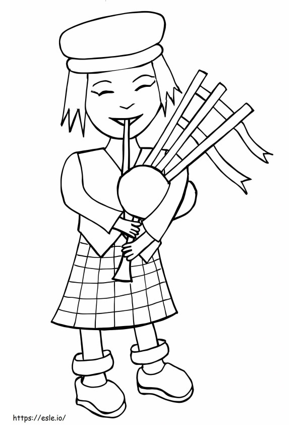 Scottish Girl coloring page