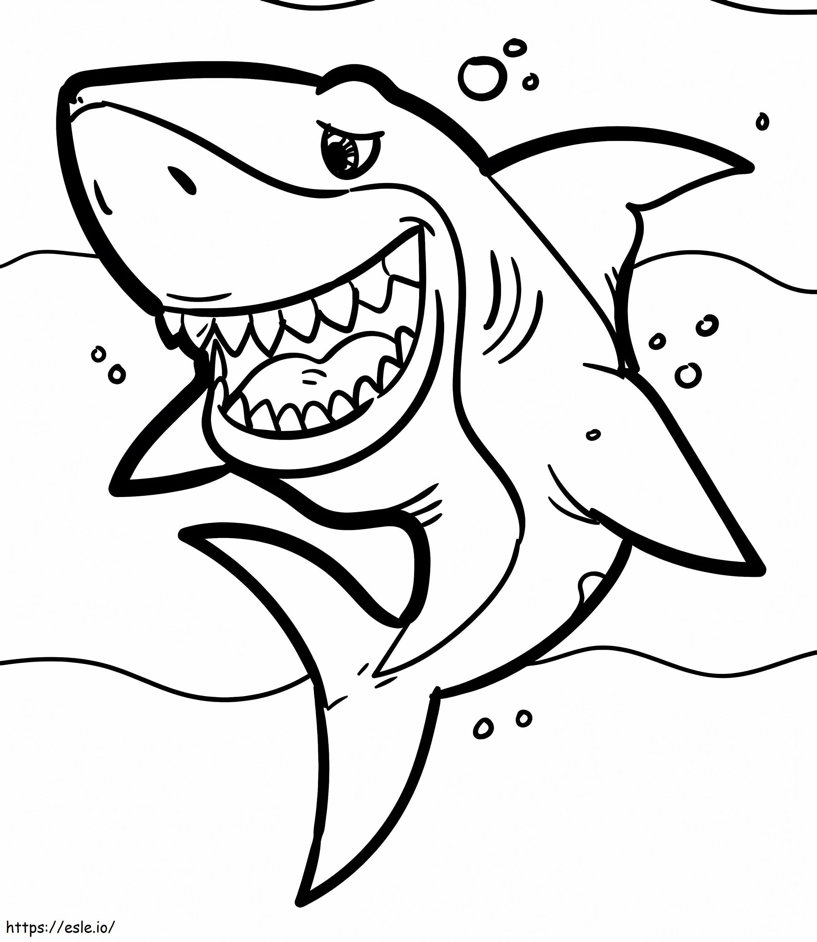 Rindo de tubarão para colorir