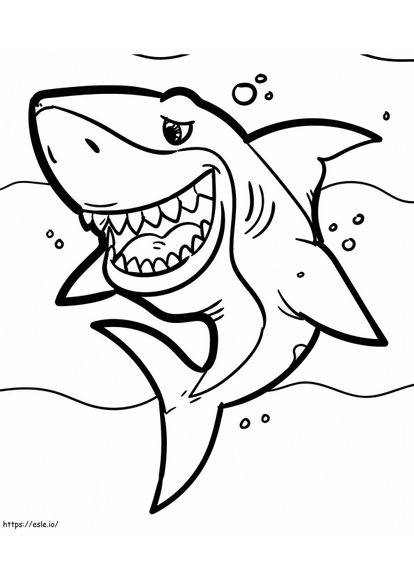 Tiburón riendo para colorear