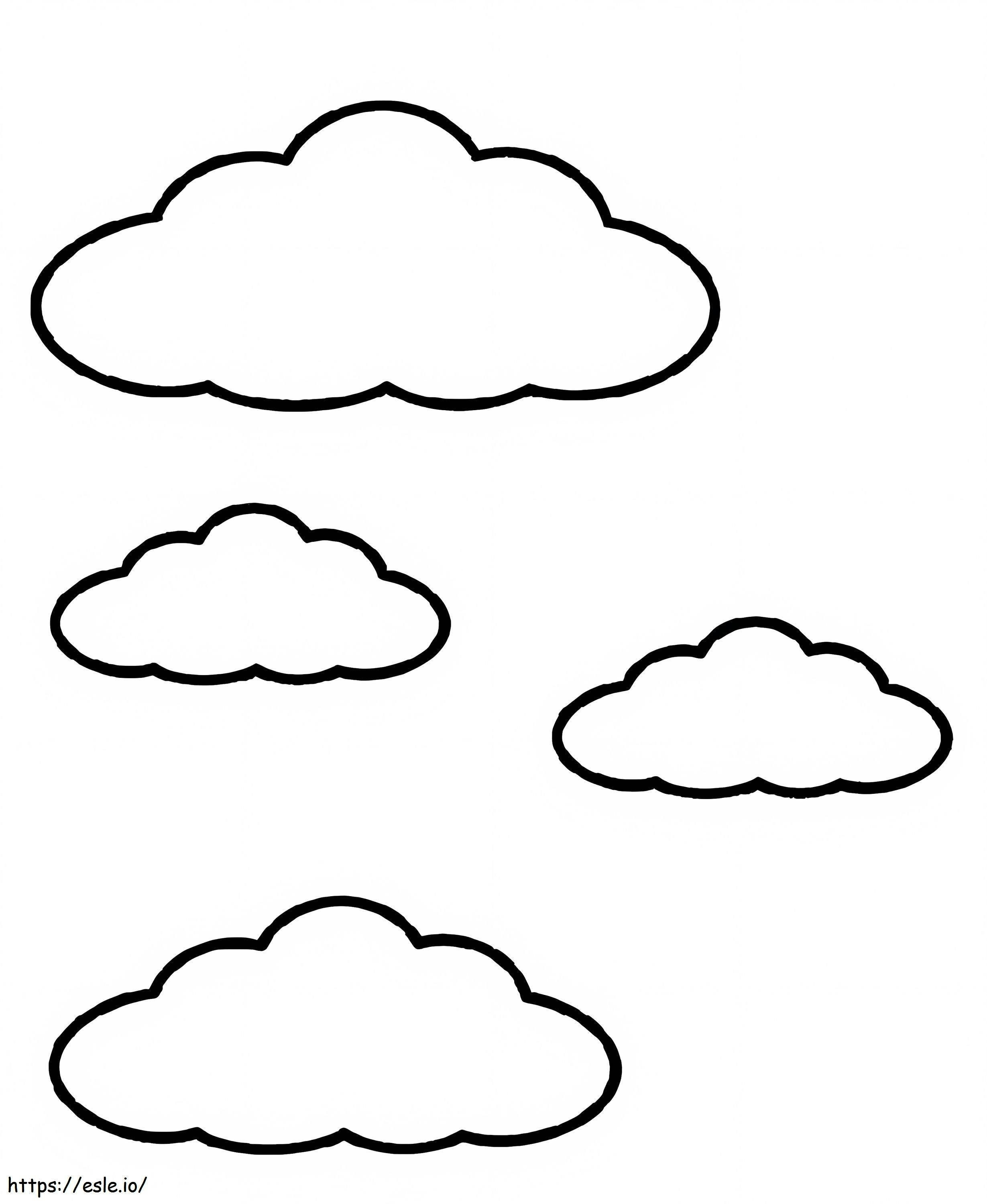 Helppoja pilviä värityskuva