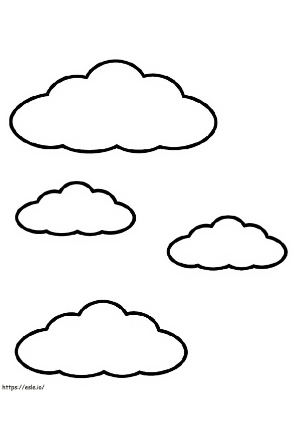Nuvens fáceis para colorir