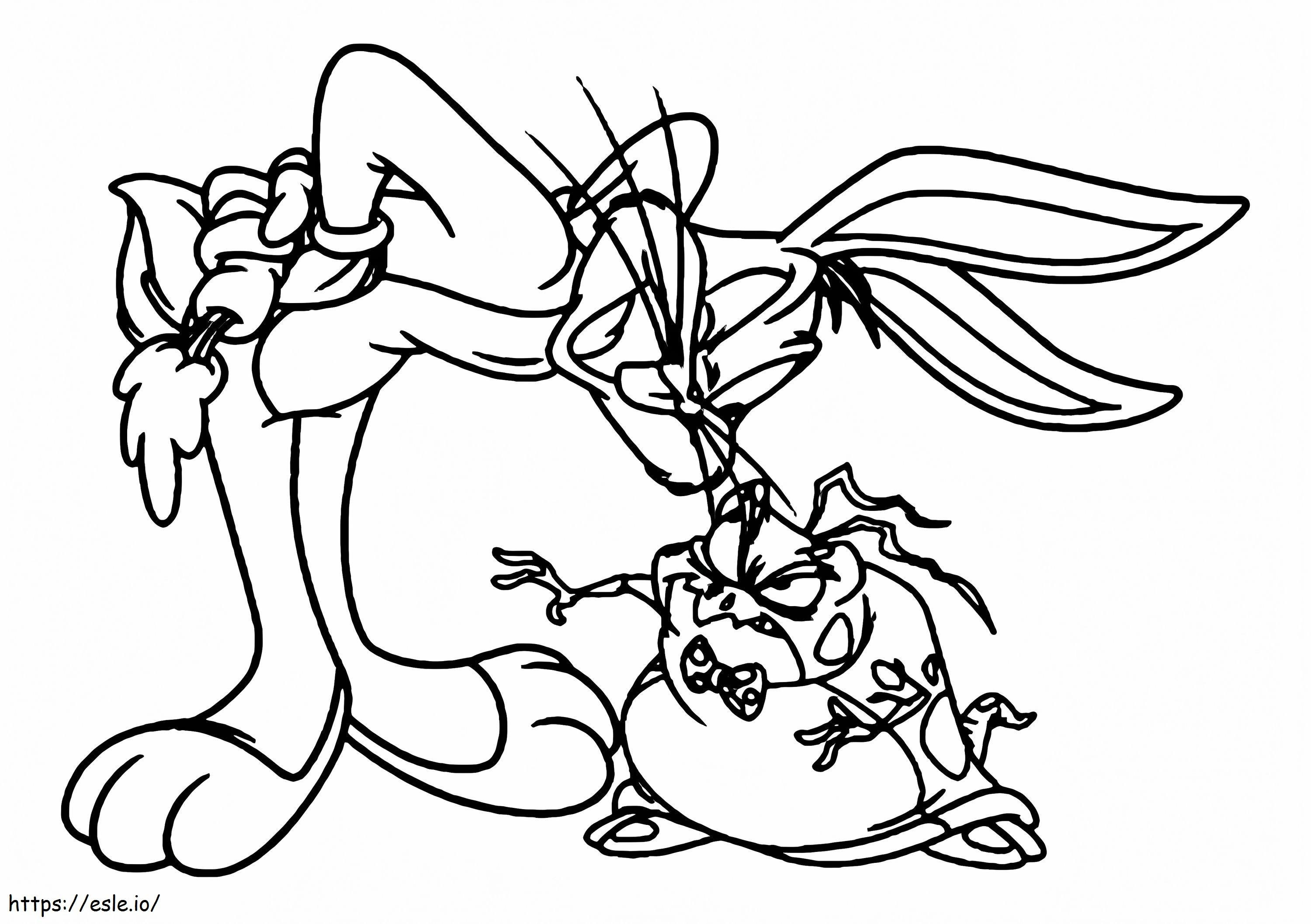 Coloriage Nerdluck et Bugs Bunny à imprimer dessin
