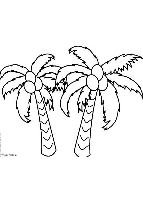 Two Basic Coconut Trees coloring page