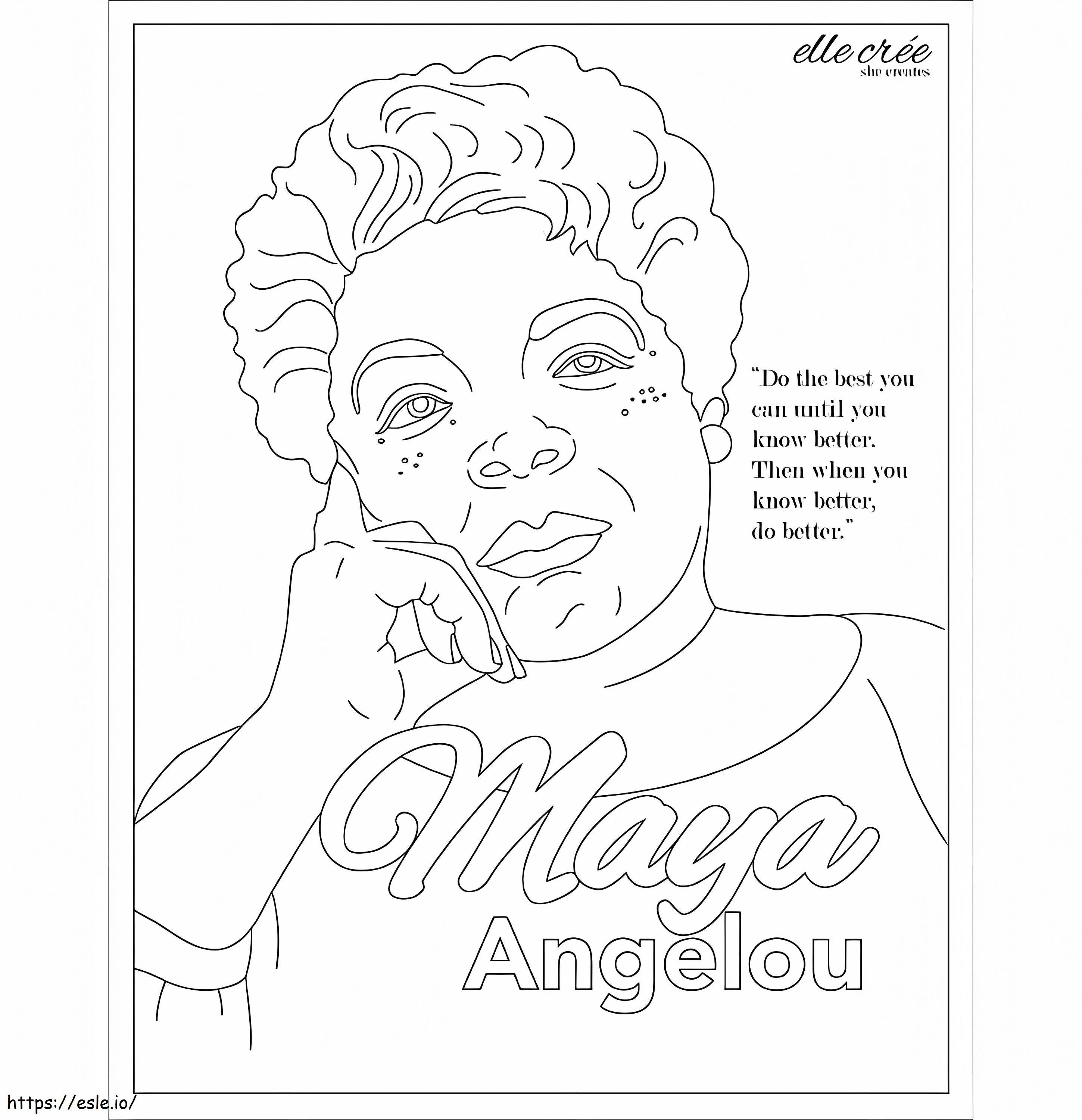 Maya Angelou To Color coloring page