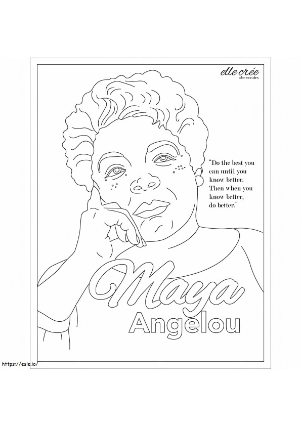 Maya Angelou do kolorowania kolorowanka