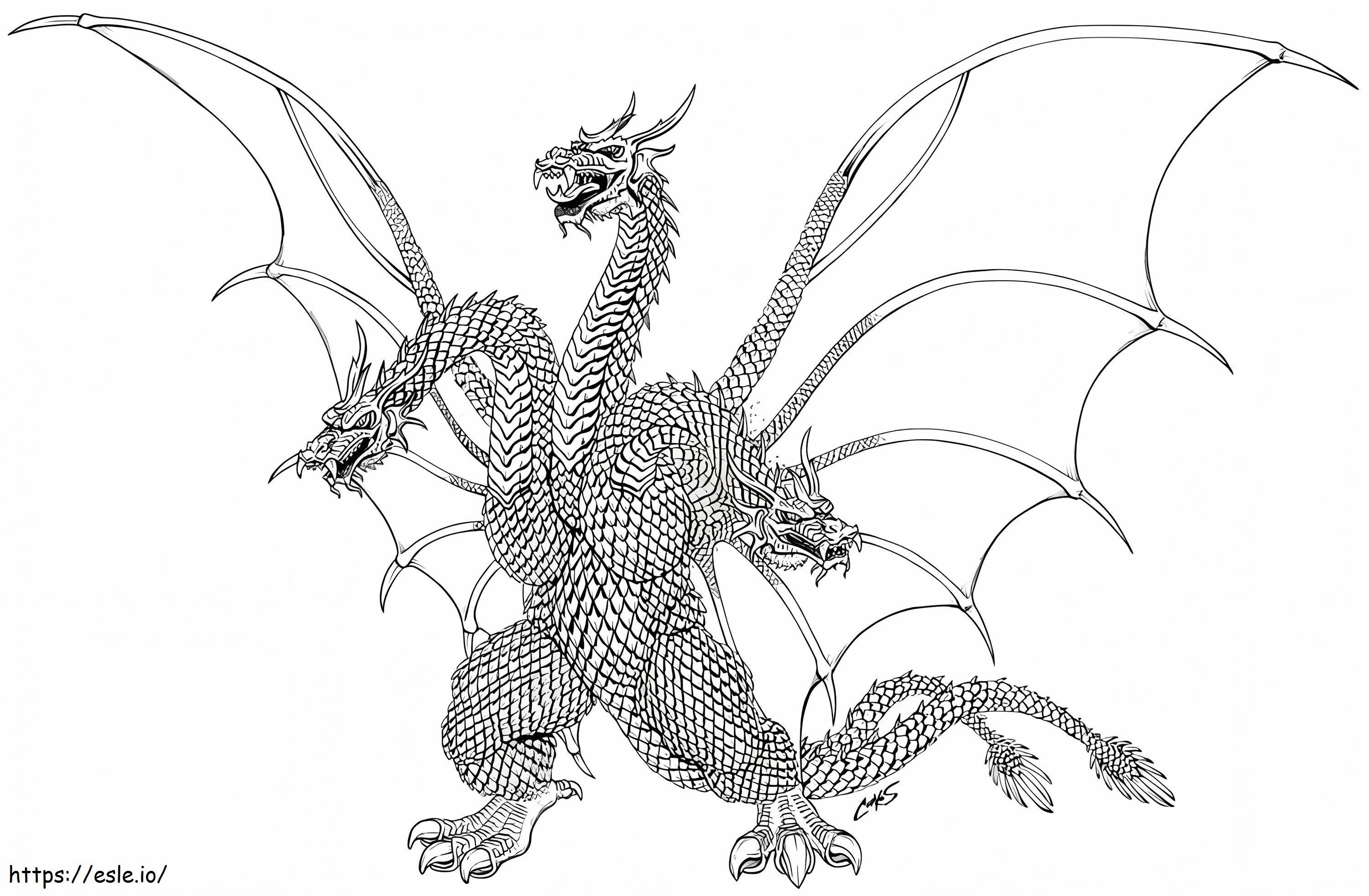 Adult Ghidorah coloring page