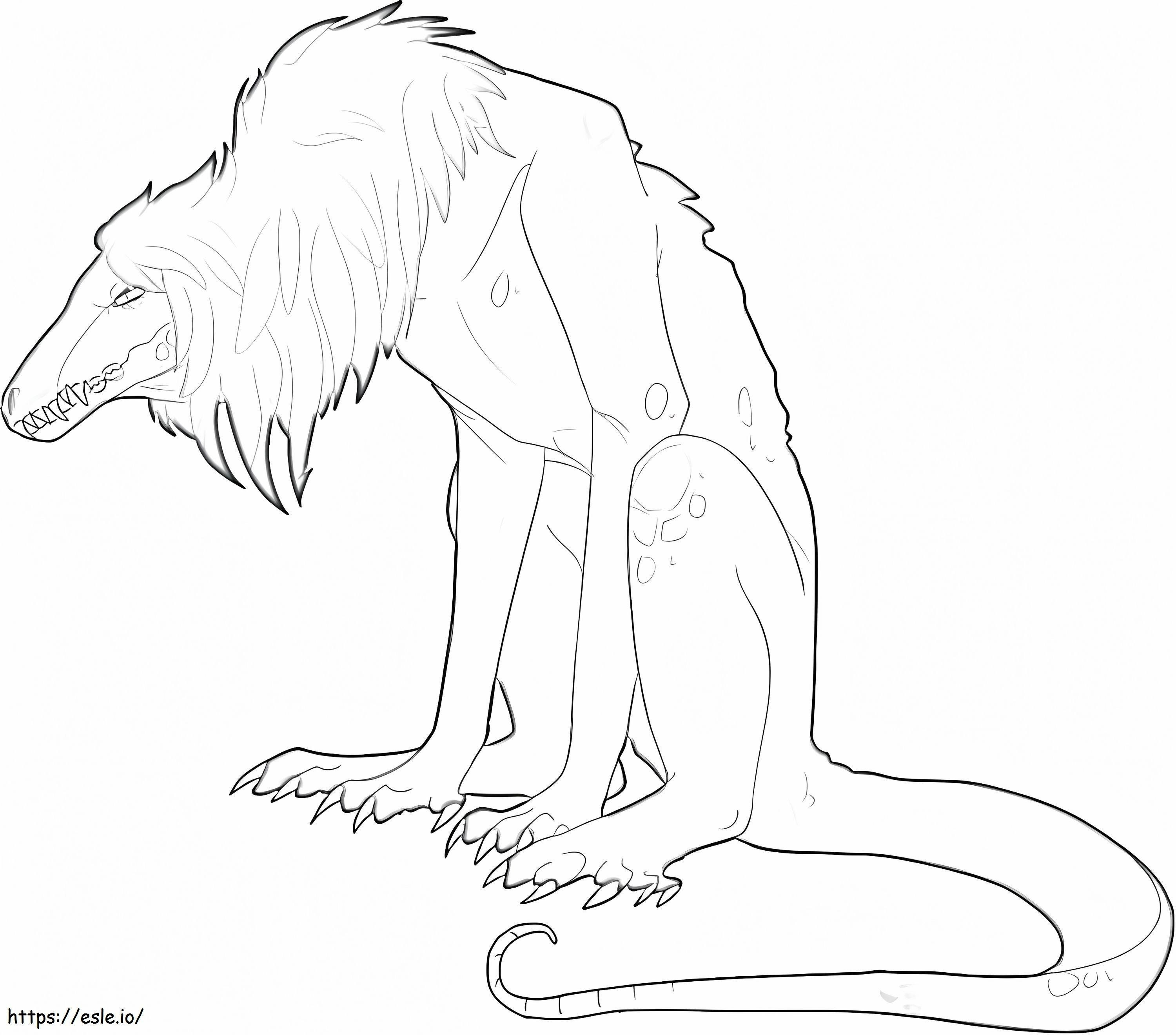 Monster SCP 682 coloring page