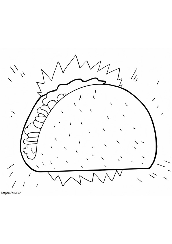 Mexican Foods Taco coloring page