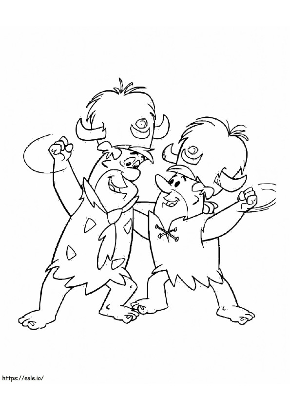 Fred And Barney From The Flintstones coloring page