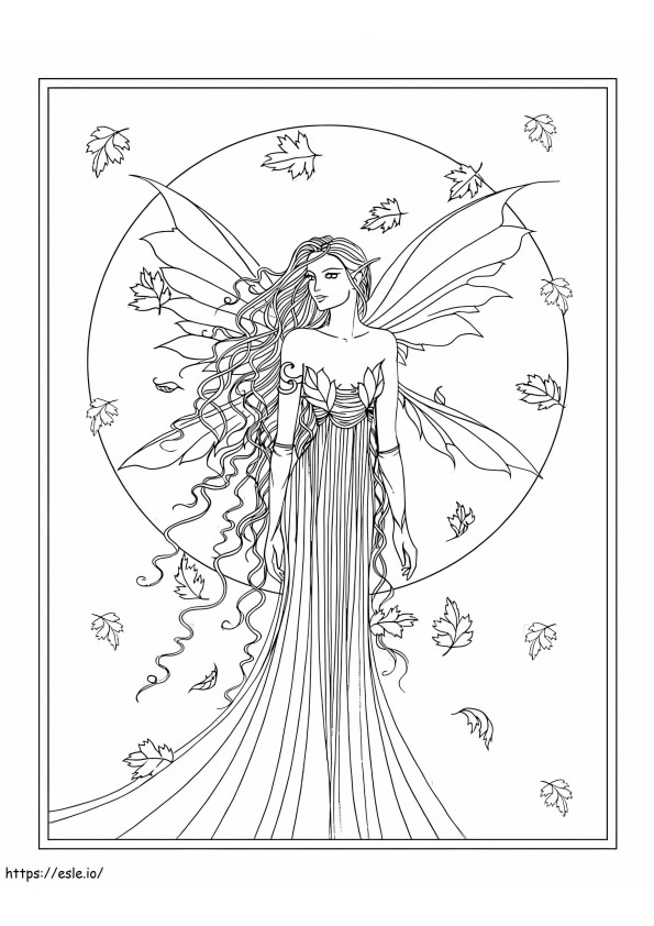 Fairy With Leaves coloring page