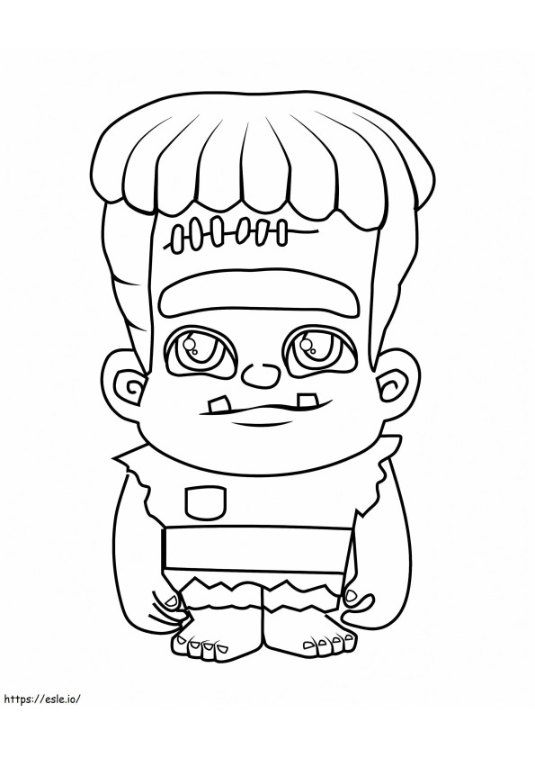 Cute Frankie From Super Monsters coloring page