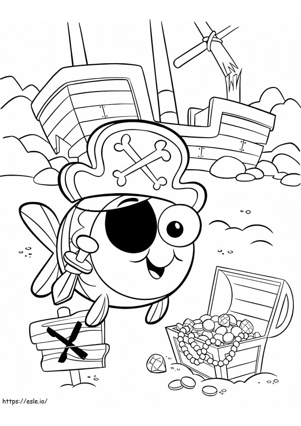 Pirate Goldfish coloring page