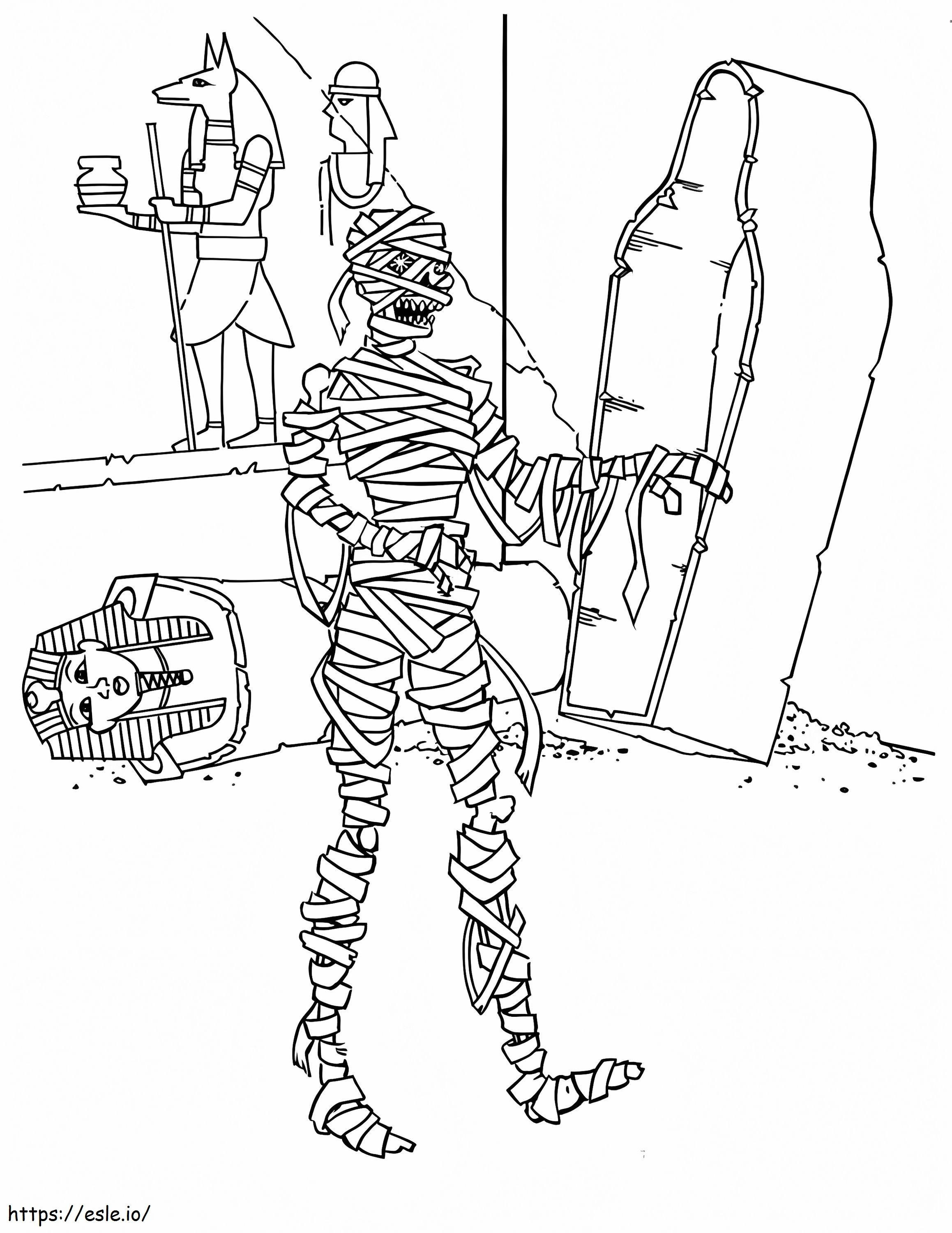 Eine gruselige Mumie-Malvorlage ausmalbilder