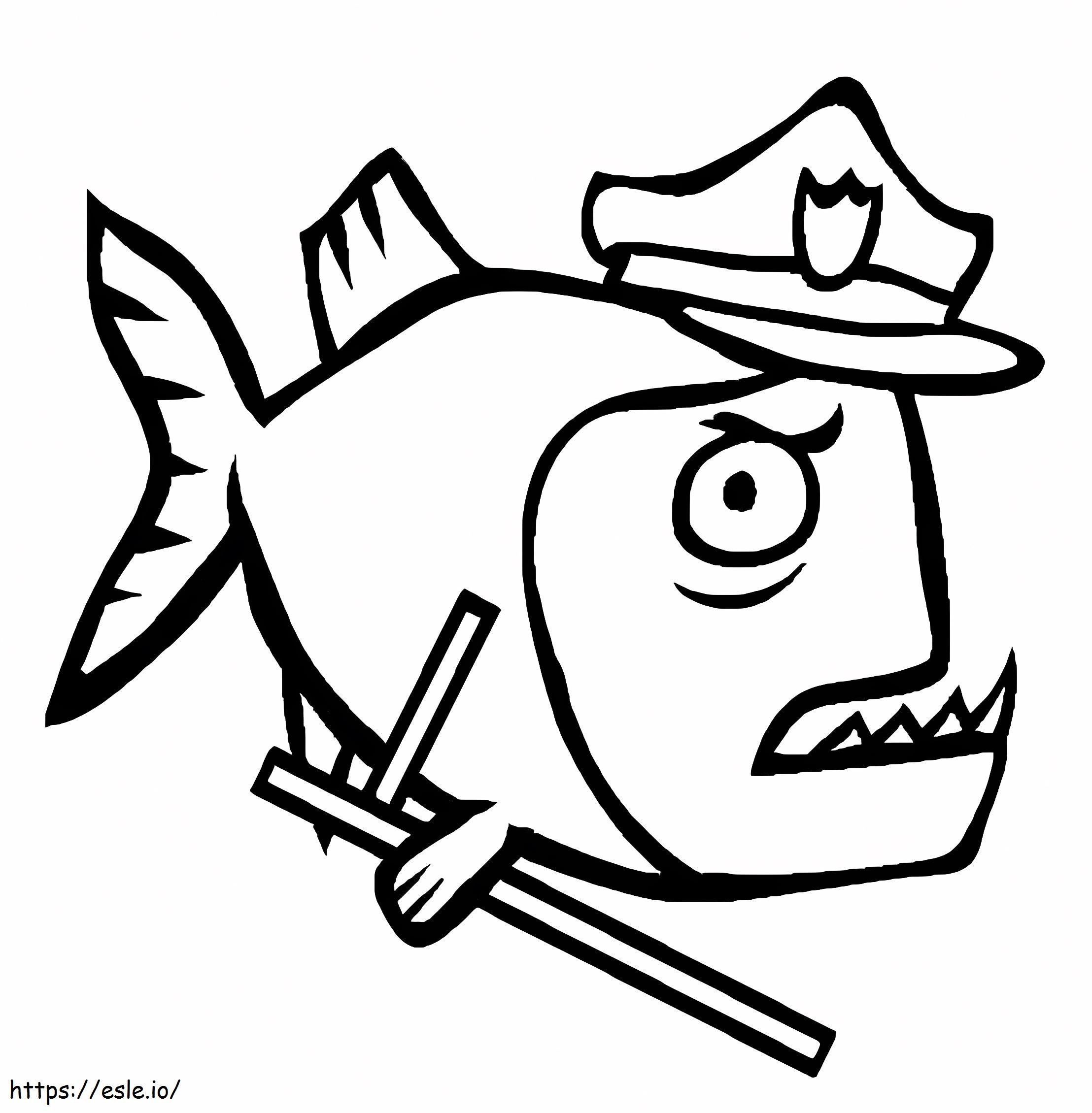 Piranha-Polizei ausmalbilder