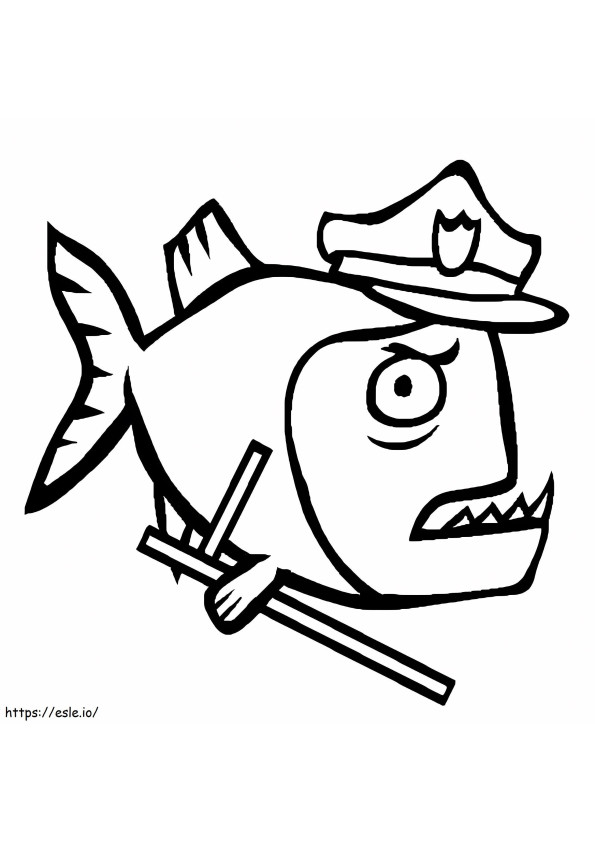 Piranha-Polizei ausmalbilder
