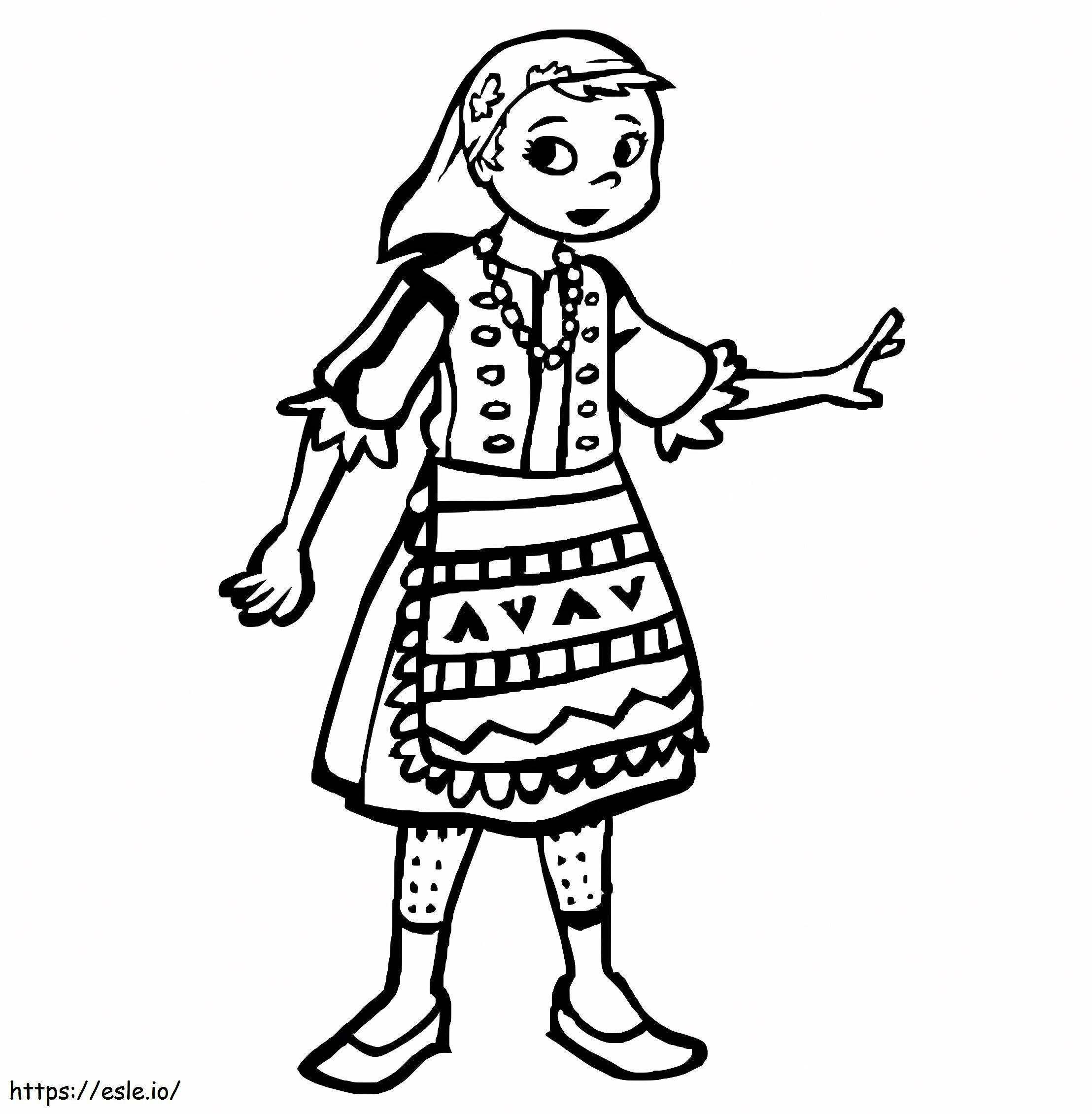 Hungarian Girl coloring page