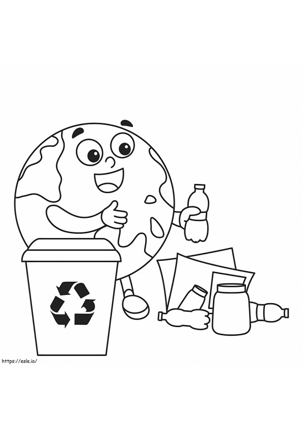 Cartoon Land Cleaning Garbage coloring page