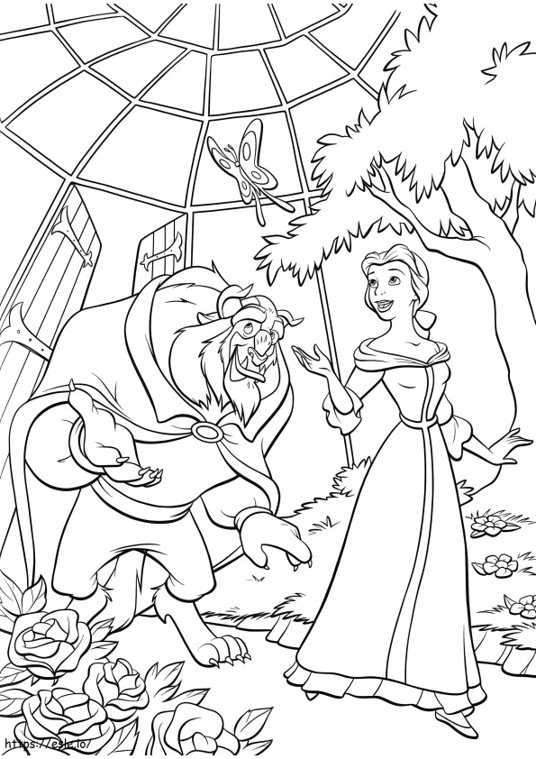 1560584316 Monster And Bella In The Garden A4 coloring page