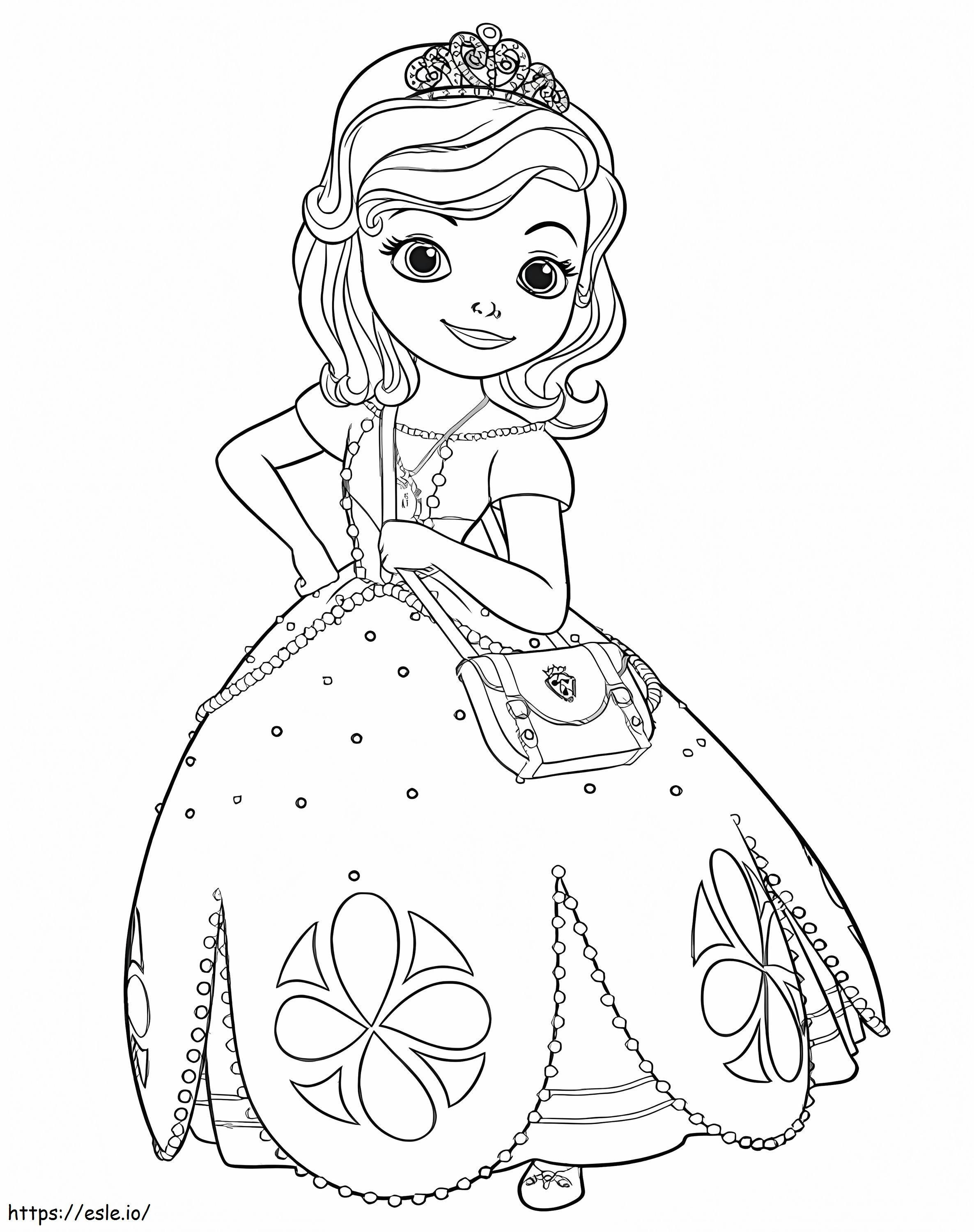 Happy Princess Sofia 3 coloring page
