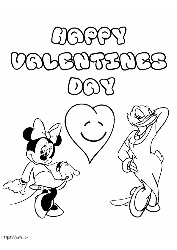 Daisy Duck ja Minnie Mouse Disney Valentine värityskuva