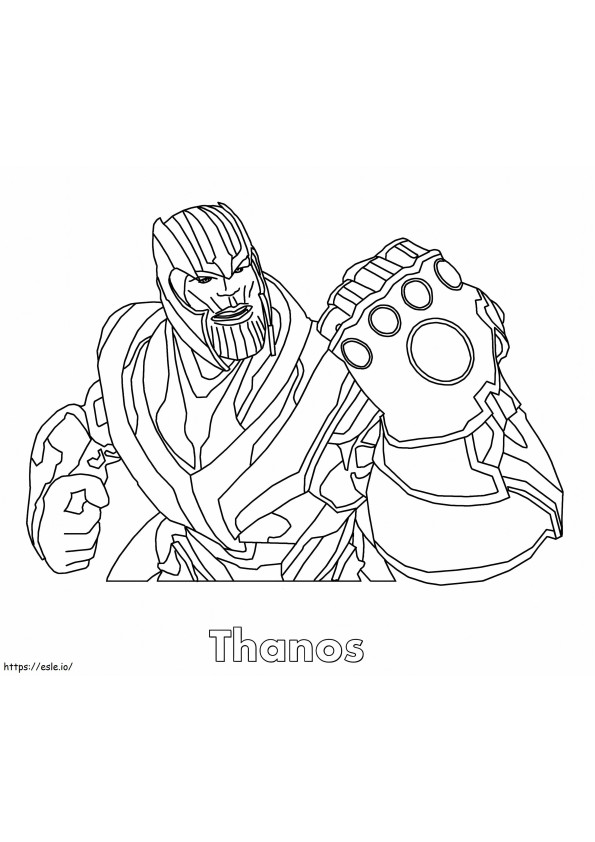 Thanos enojado usando Infinity Gauntlet para colorear
