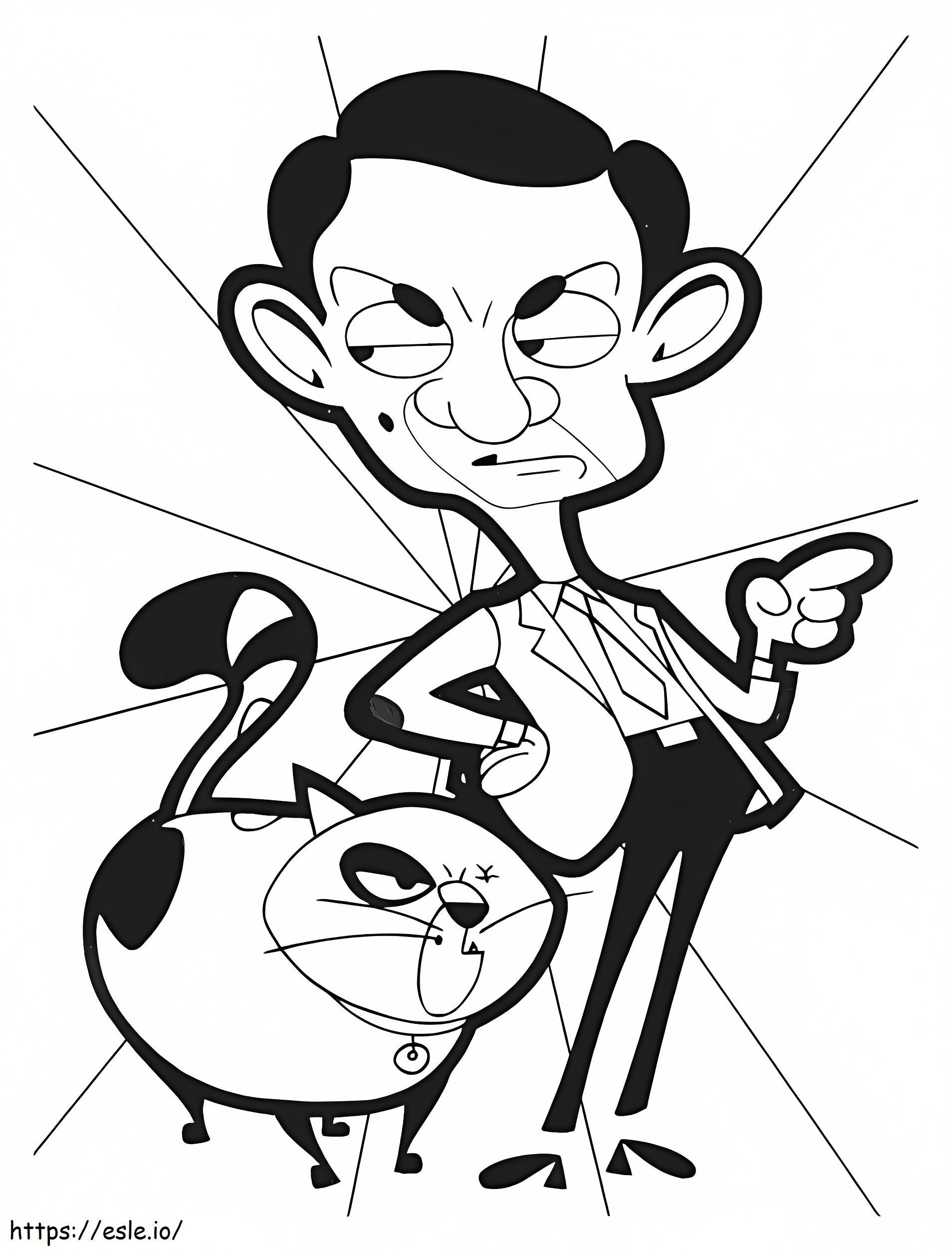 1531708864_Mr.Bean With Scraper A4 coloring page