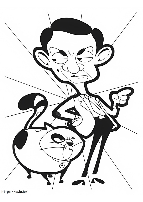 1531708864_Mr.Bean With Scraper A4 coloring page