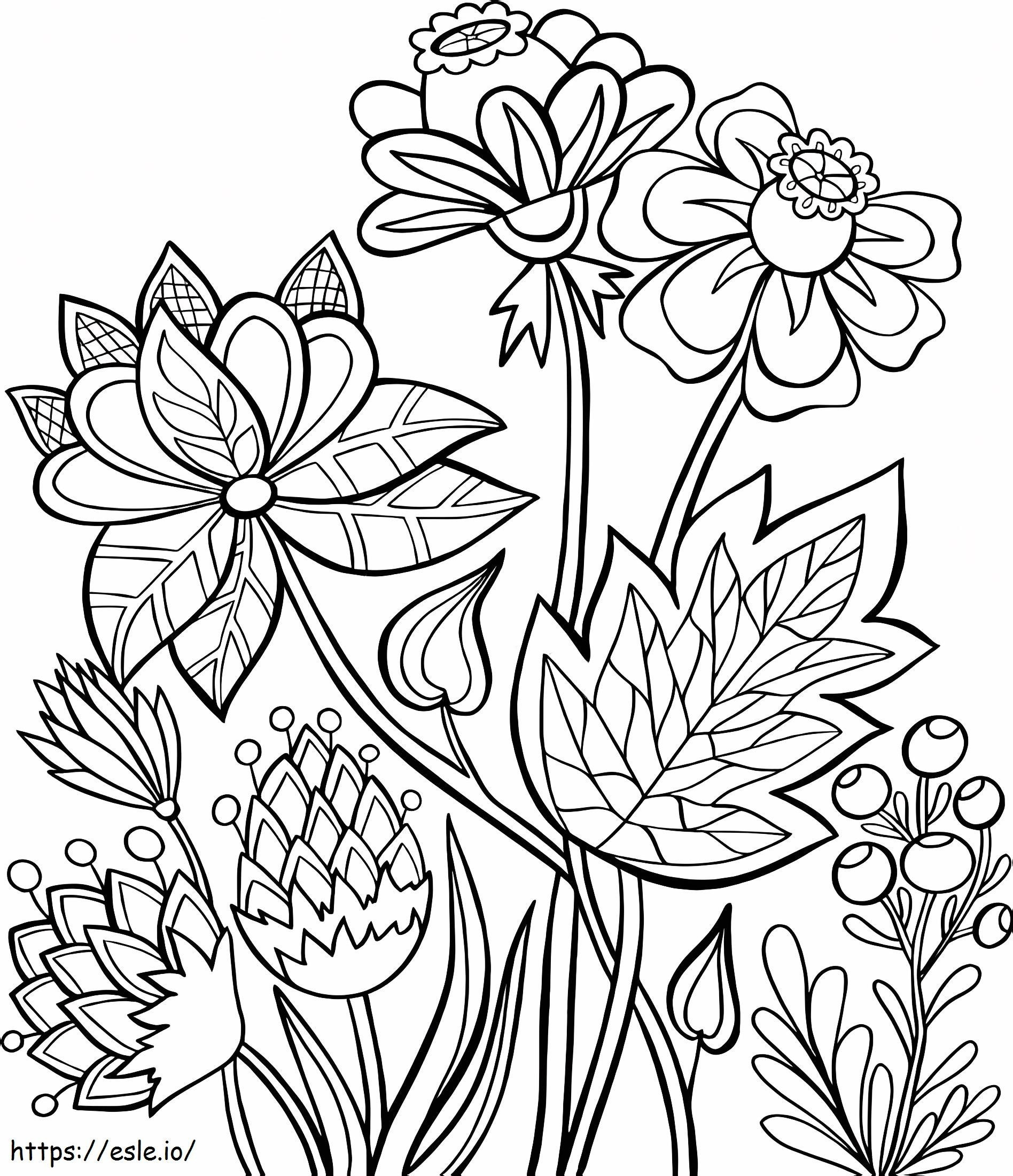 Coloriage Fleur pour adulte à imprimer dessin
