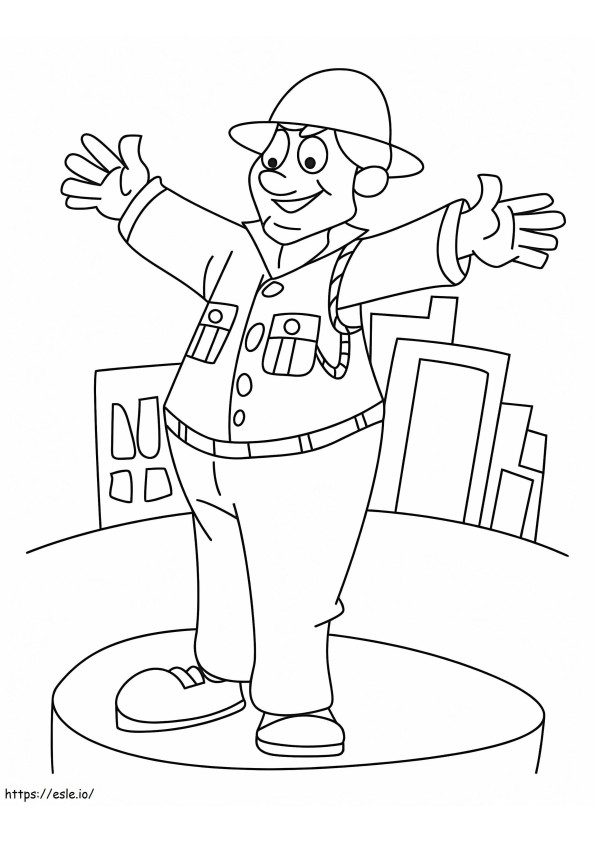 Happy Traffic Police coloring page