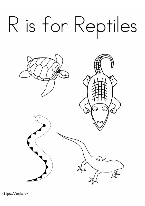 R Is For Reptiles coloring page
