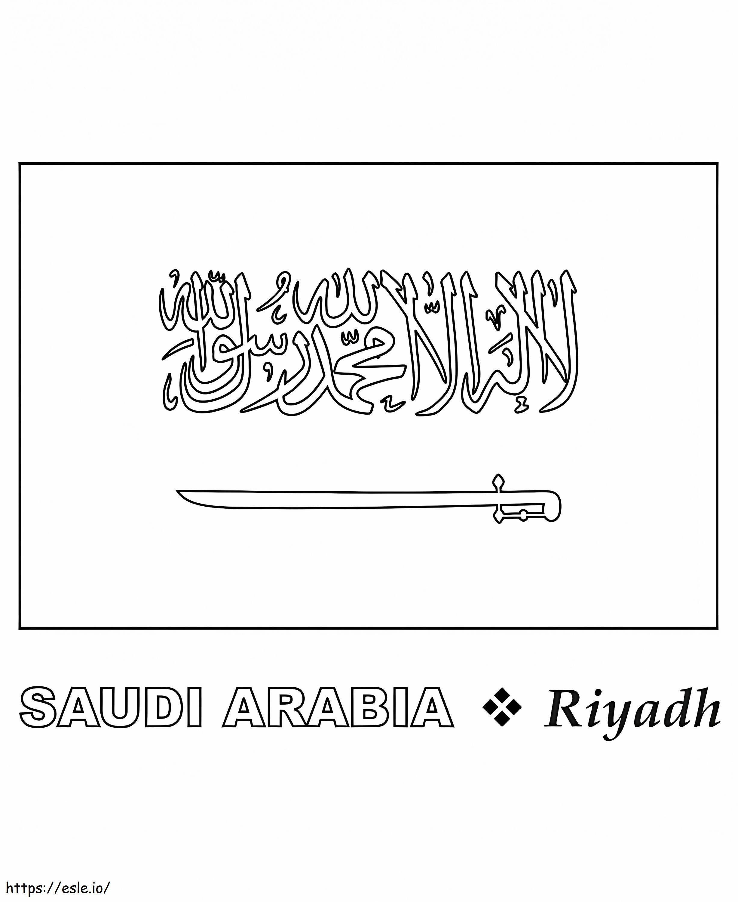 Flaga Arabii Saudyjskiej 2 kolorowanka