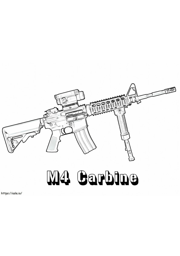 Carabina M4 para colorir