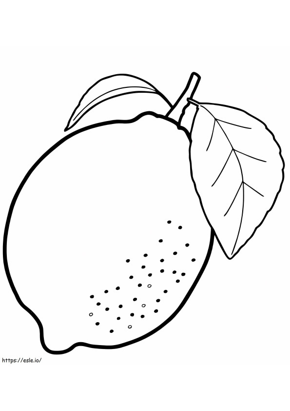 A Lemon With Leaf coloring page