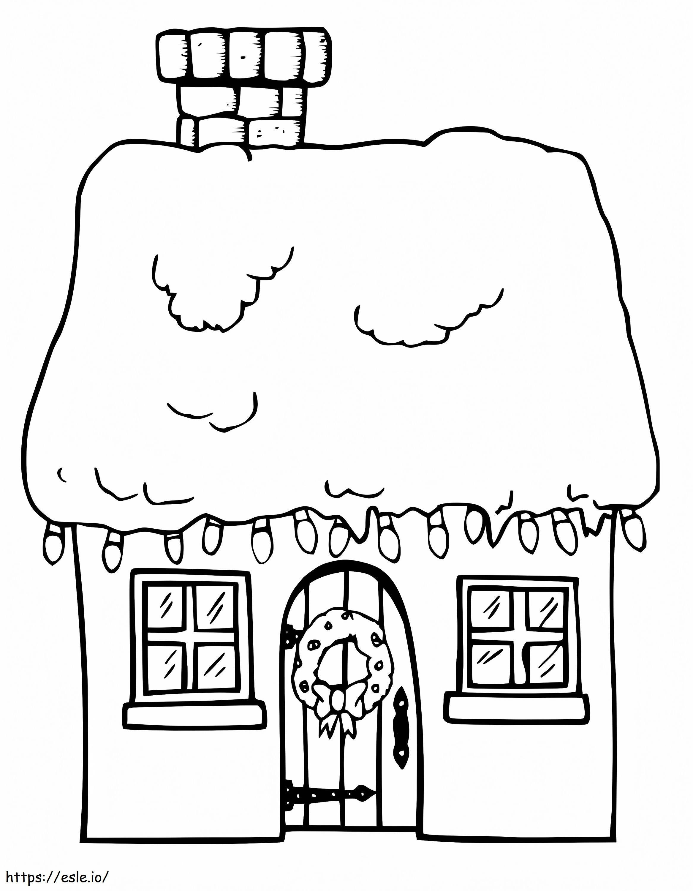 Casa de iarna 1 de colorat