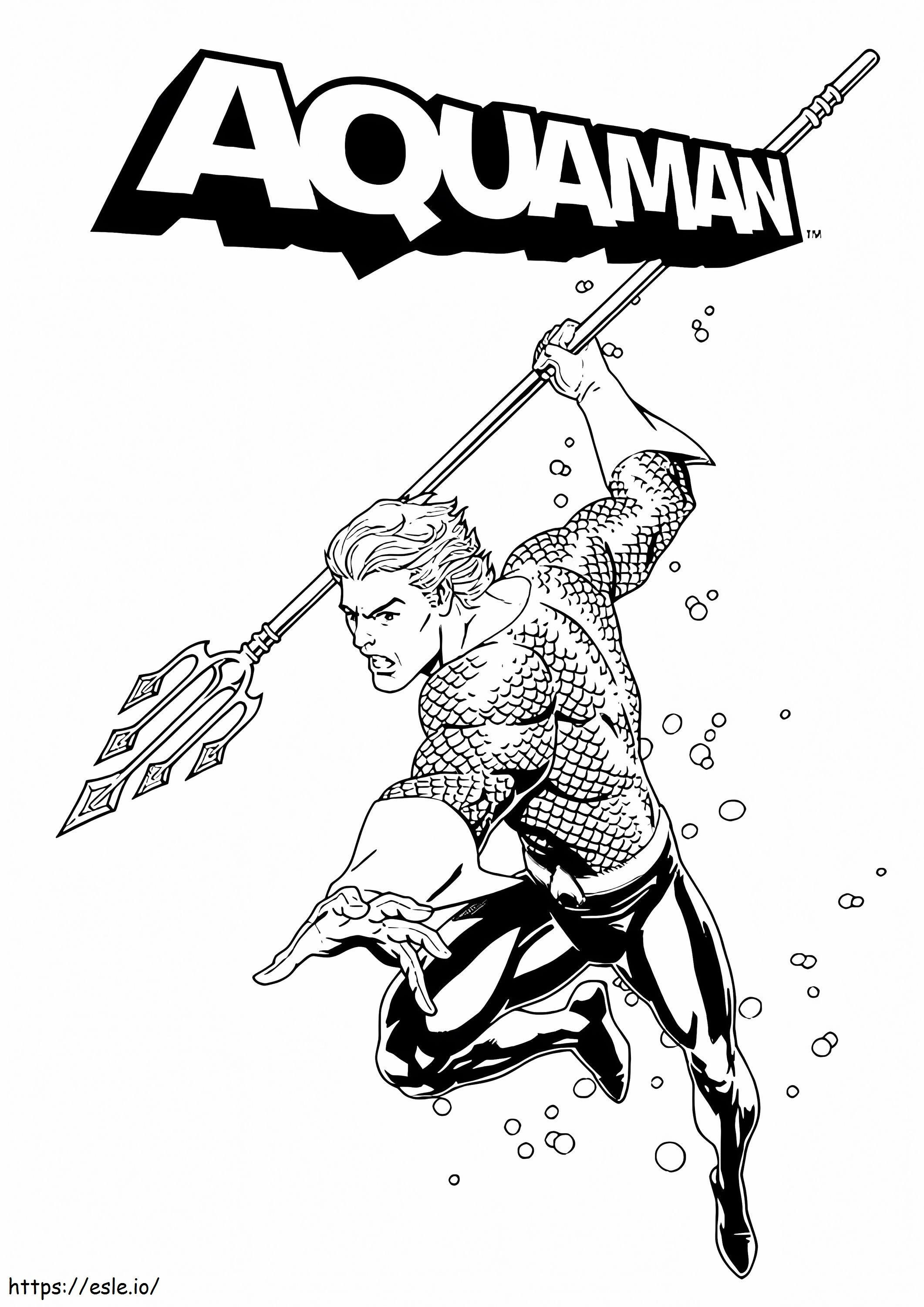 Coloriage Attaques d'Aquaman à imprimer dessin